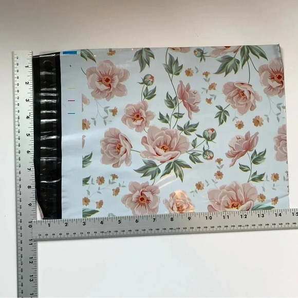 60 poly bag mailers shipping floral thank you variety print self seal 10x13” - Picture 4 of 13